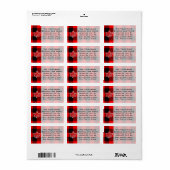 Esdoornblad op Buffalo Check Rood Zwart Geruit Dec Etiket (Full Sheet)