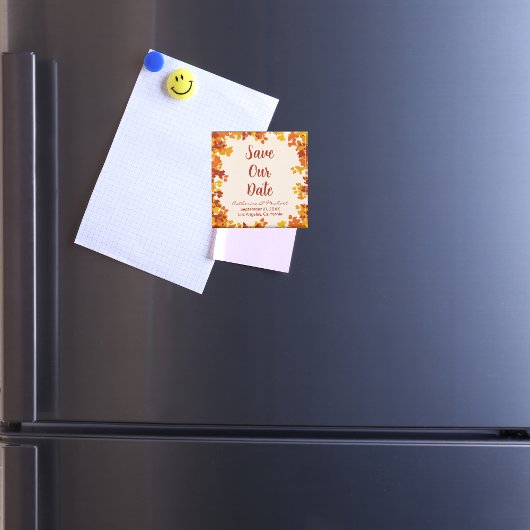 Esdoornblad Oranje Terracotta Herfst Save The Date Magneet