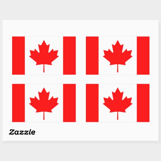 Esdoornblad symbool rechthoekige sticker (Vel)