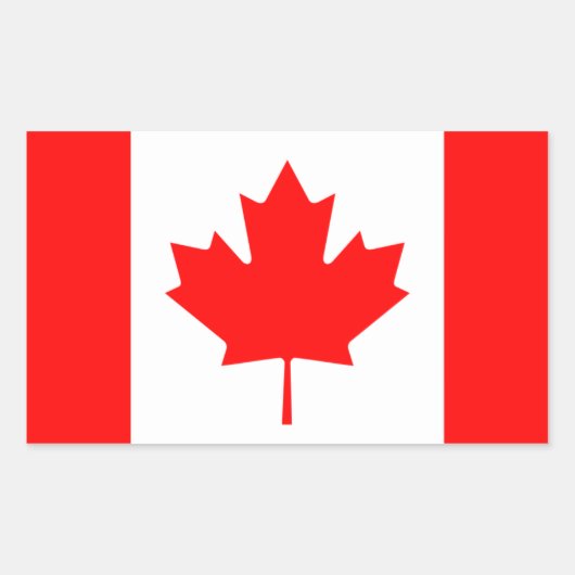 Esdoornblad symbool rechthoekige sticker (Voorkant)