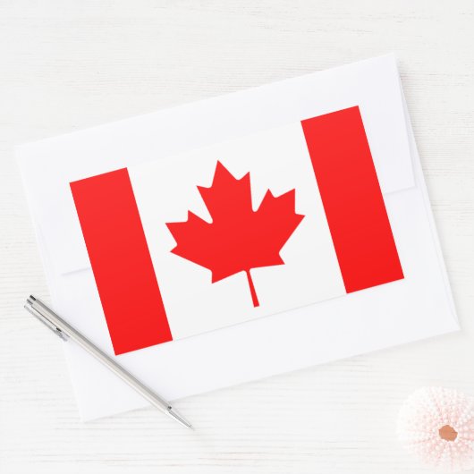 Esdoornblad symbool rechthoekige sticker (Envelop)