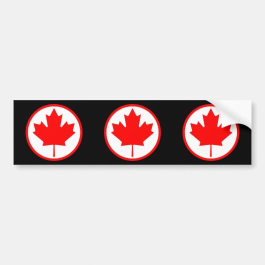 Esdoornblad uit Canada in een Ring Bumpersticker (Voorkant)