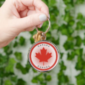 Esdoornblad van Canada in cirkelvorm Sleutelhanger (Hand)