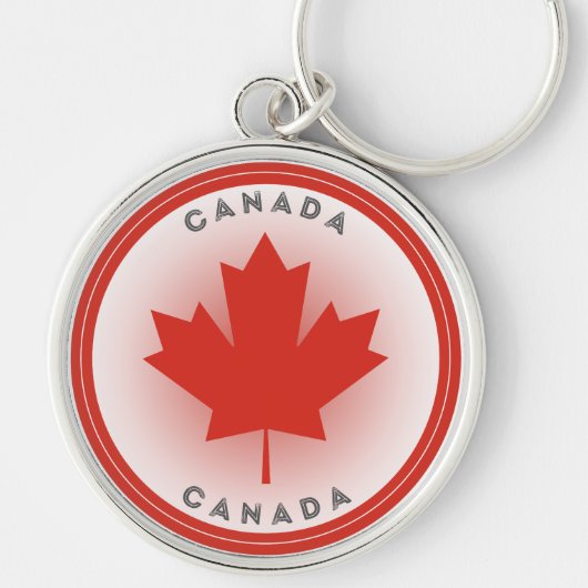 Esdoornblad van Canada in cirkelvorm Sleutelhanger (Voorkant)