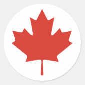 ESDOORNBLAD VAN CANADA RONDE STICKER (Voorkant)