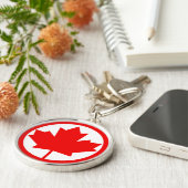 Esdoornblad van Canada Sleutelhanger (Zijkant)