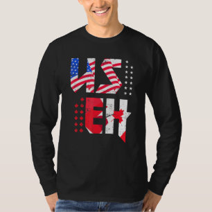 Esdoornblad Vs Vlag Canadese Amerikaanse Trots Use T-shirt
