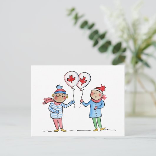 esdoornbladballonnen briefkaart (Staand voorkant)