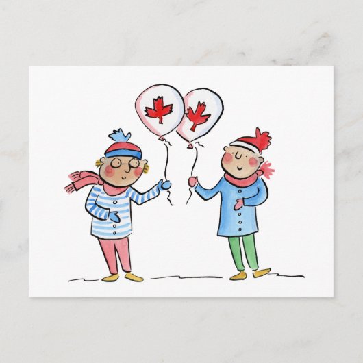 esdoornbladballonnen briefkaart (Voorkant)