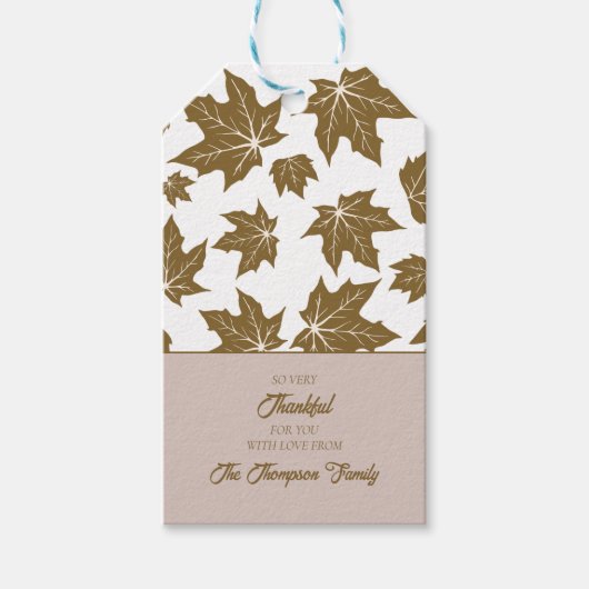 Esdoornbladeren Bedanken Thanksgiving Brunch Diner Cadeaulabel (Voorkant)