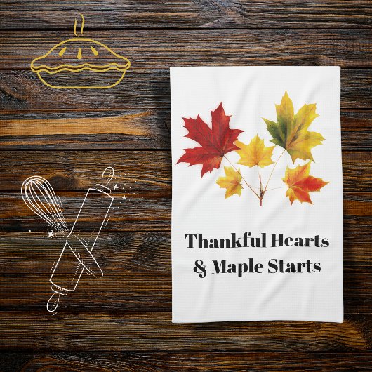  esdoornbladeren - Dankbare quote Theedoek