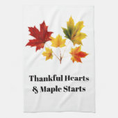  esdoornbladeren - Dankbare quote Theedoek (Verticaal)