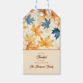 Esdoornbladeren Dankbare Thanksgiving Brunch Diner Cadeaulabel
