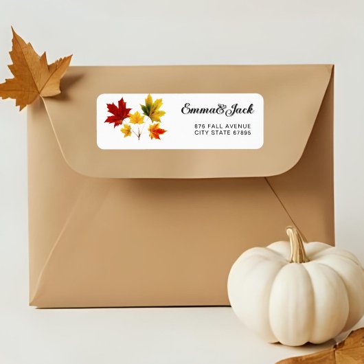  esdoornbladeren -gepersonaliseerd etiket