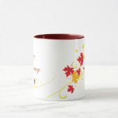 Esdoornbladeren in herfstkleuren aangepaste mok (Midden)