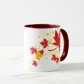 Esdoornbladeren in herfstkleuren aangepaste mok (Voorkant rechts)