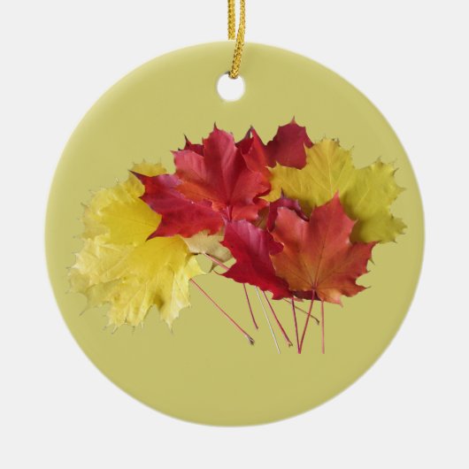 Esdoornbladeren Keramisch Ornament (Voorkant)