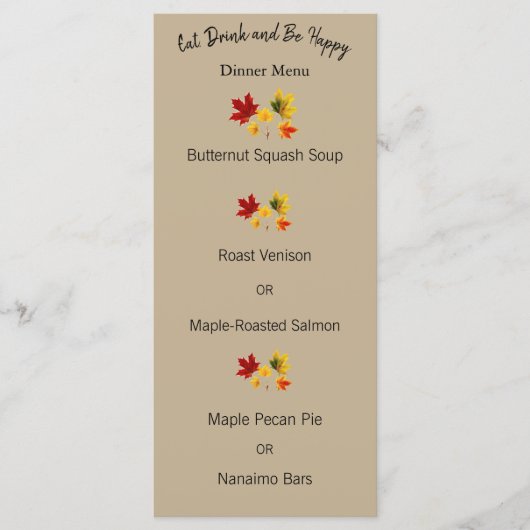 esdoornbladeren - menukaart (Voorkant)