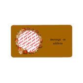 Esdoornbladeren met pompoen Lijst op herfstbruin Etiket (Voorkant)