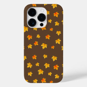 Esdoornbladeren op bruine achtergrond Case-Mate iPhone 14 pro hoesje
