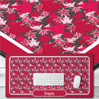 Esdoornbladeren op een houtskool achtergrond bureaumat