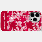 Esdoornbladeren op een roze achtergrond telefoonho Case-Mate iPhone case (Achterkant (horizontaal))