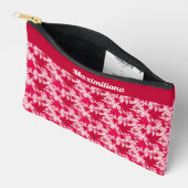 Esdoornbladeren op roze - KLEINE accessoire zakje Etui (Open)