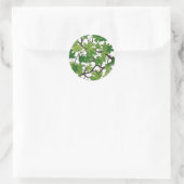 Esdoornbladeren op wit ronde sticker (Tas)