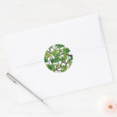 Esdoornbladeren op wit ronde sticker (Envelop)