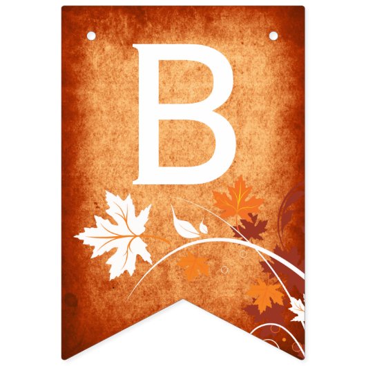 Esdoornbladeren oranje herfst bruiloft bruidsdouch vlaggetjes (Tweede vlag)