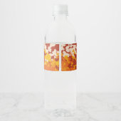 Esdoornbladeren Oranje & Terracotta Herfst Bruilof Waterfles Etiket (Achterkant)