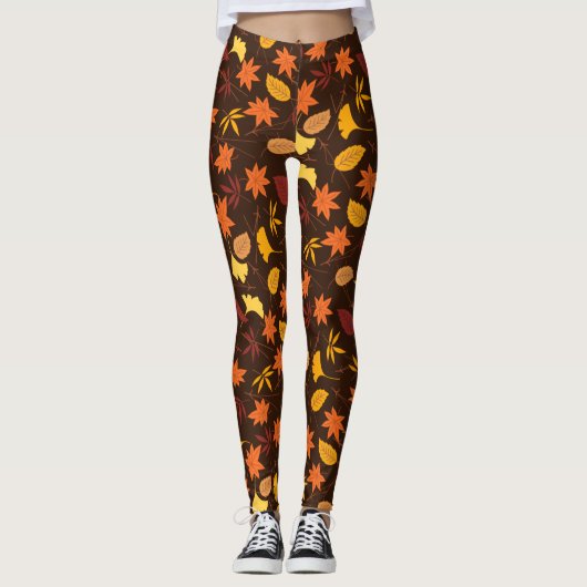 Esdoornbladeren patroon-45947 leggings (Voorkant)