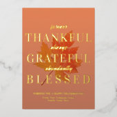 Esdoornbladeren verbrand Sinaasappel dankbare Than Folie Feestdagenkaart (Voorkant)