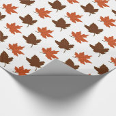 Esdoornbladeren Witte Patroon Cadeaupapier (Hoek)