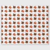 Esdoornbladeren Witte Patroon Cadeaupapier (Vlak)