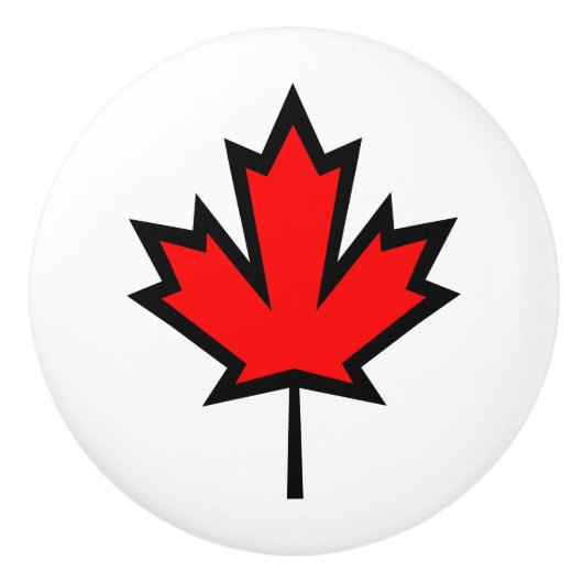 esdoornbladlade trekken keramische knop (Voorkant)