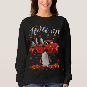 Esdoornpinguïns Leaf Herfst Autumn Red Truck Trui