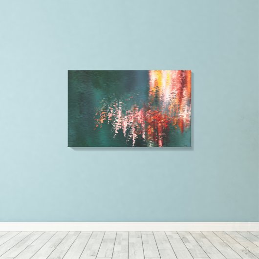 Esdoornreflecties abstract canvas afdruk (Insitu (Houten vloer))