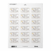 Esdoornsiroop adreslabel met bladgoud op wit etiket (Full Sheet)
