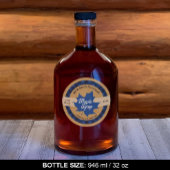 Esdoornsiroop Blauwe Blad Buffalo Plaid Kraft Ronde Sticker