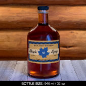 Esdoornsiroop Blue Buffalo Check Blad Kraftpapier Rechthoekige Sticker