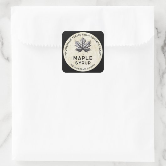 Esdoornsiroop etiket met blad (Tas)