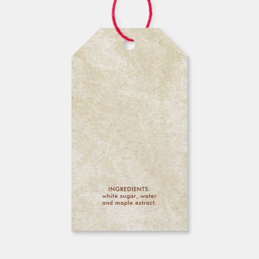 Esdoornsiroop etiket met blad cadeaulabel (Achterkant)