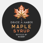 Esdoornsiroop etiket met rood blad (Voorkant)