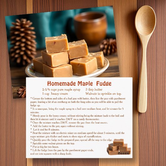 Esdoornsiroop Fudge Recept Briefkaart