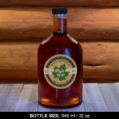 Esdoornsiroop groene blad buffel geruite Kraft Ronde Sticker