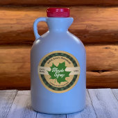 Esdoornsiroop groene blad buffel geruite Kraft Ronde Sticker