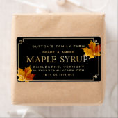 Esdoornsiroop label zwart gouden rand kleurrijk bl (Insitu)