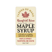 Esdoornsiroop op adres of verzendlabel Rode Blad Etiket (Voorkant)