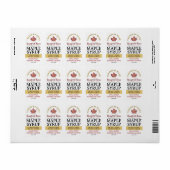 Esdoornsiroop op adres- of verzendlabel Rode Blad Etiket (Full Sheet)